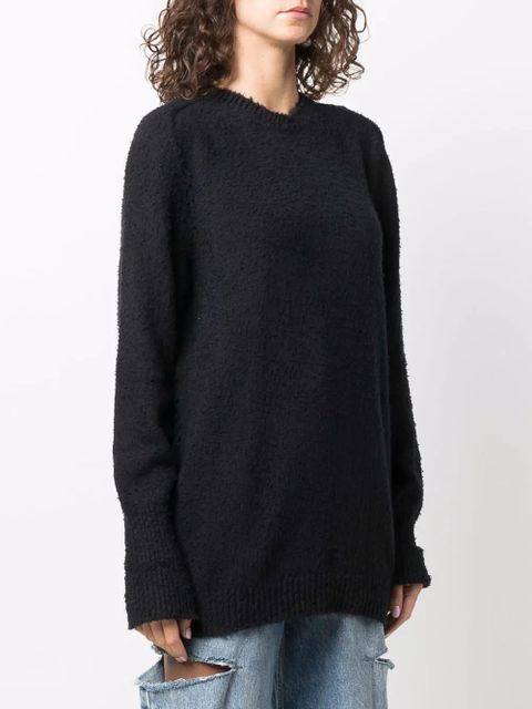Maison Margiela brushed-finish crew neck jumper - Black