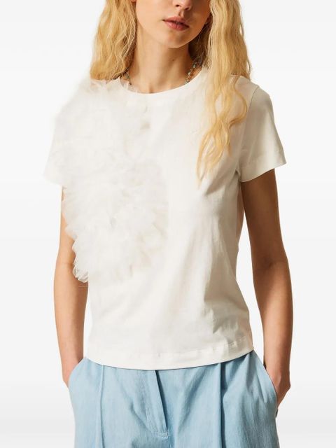 TWINSET tulle T-shirt - White - zdjęcie produktu nr 2