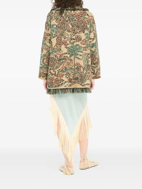 Alanui Sketched By The Ses fringed cardigan - Neutrals