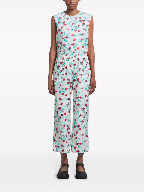 Marni floral-print cropped trousers - White - zdjęcie produktu nr 2