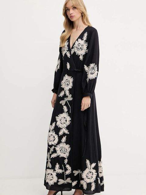 Forte Forte sukienka z wełną kolor czarny maxi rozkloszowana 14040.my.dress - zdjęcie produktu nr 2