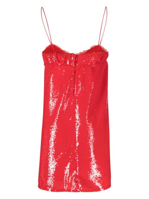 GANNI sequinned sleeveless minidress - Red