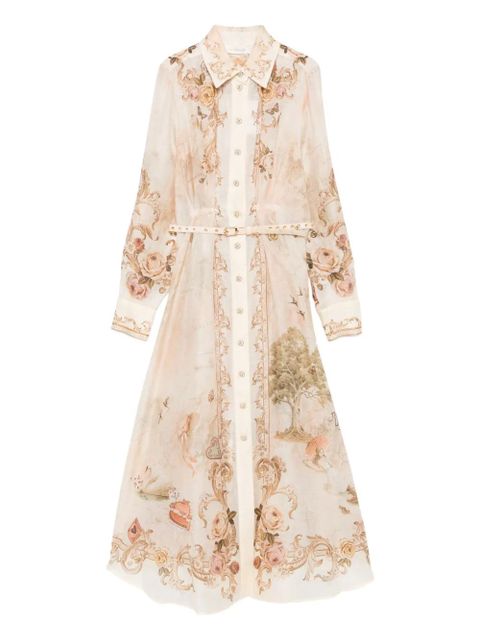 ZIMMERMANN floral-print buttoned midi dress - Neutrals - zdjęcie produktu nr 1
