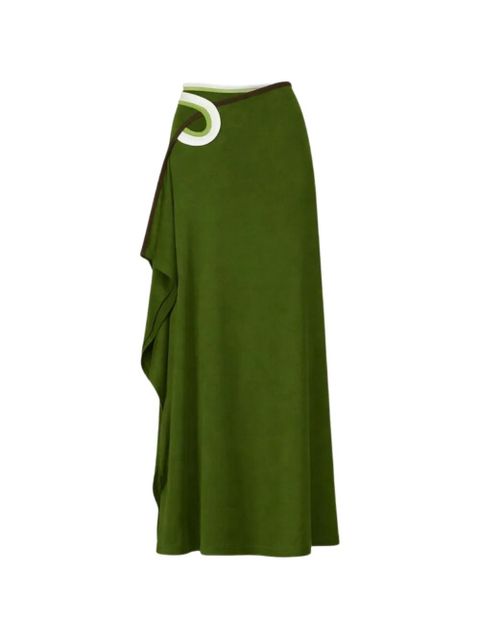Christopher Esber cut-out asymmetric skirt - Green - zdjęcie produktu nr 1