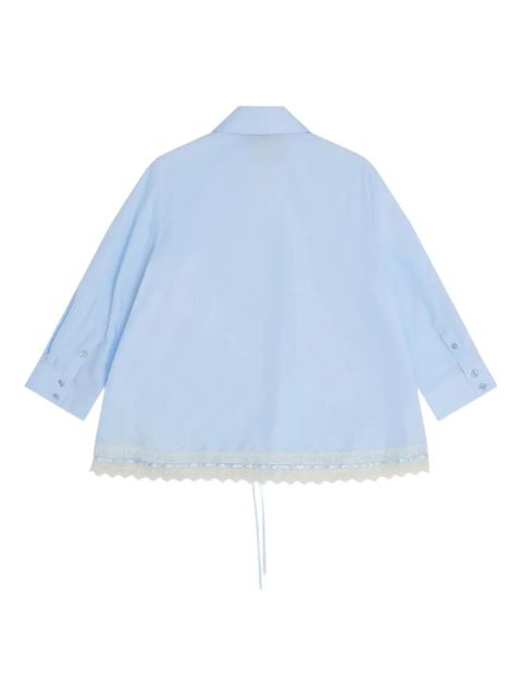 Simone Rocha lace-trim shirt - Blue - zdjęcie produktu nr 2