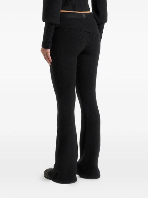 Manière De Voir foldover waist belt knitted trousers - Black