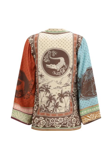 ALEMAIS Alberta graphic-print shirt - Neutrals - zdjęcie produktu nr 2