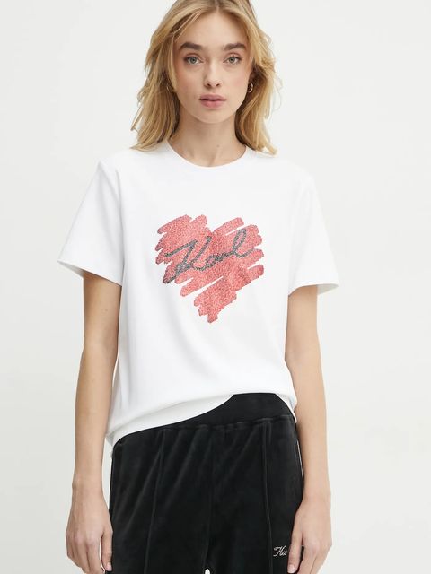 Karl Lagerfeld t-shirt bawełniany damski kolor biały A1W17115 - zdjęcie produktu nr 1