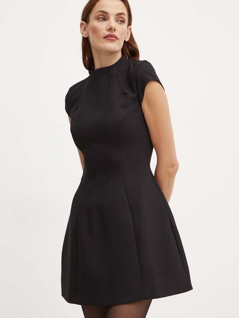 Bardot sukienka DELPHI kolor czarny mini dopasowana 59329DB