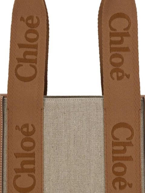Chloé Woody logo-detail shoulder bag - Neutrals