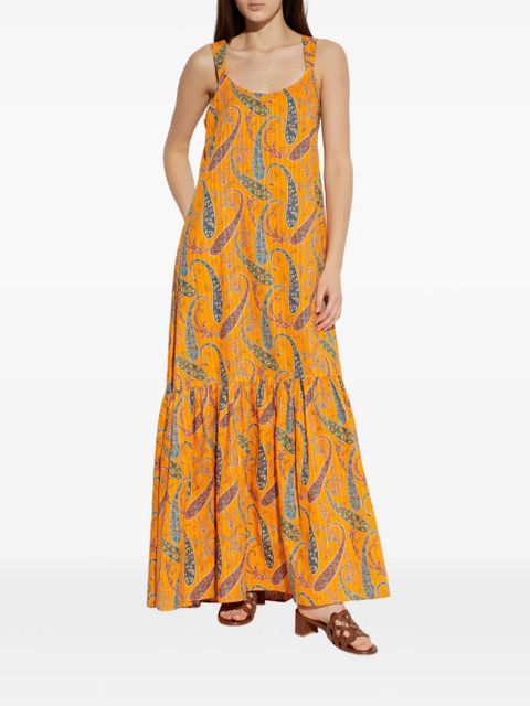 ETRO paisley-pattern ruffled maxi dress - Orange