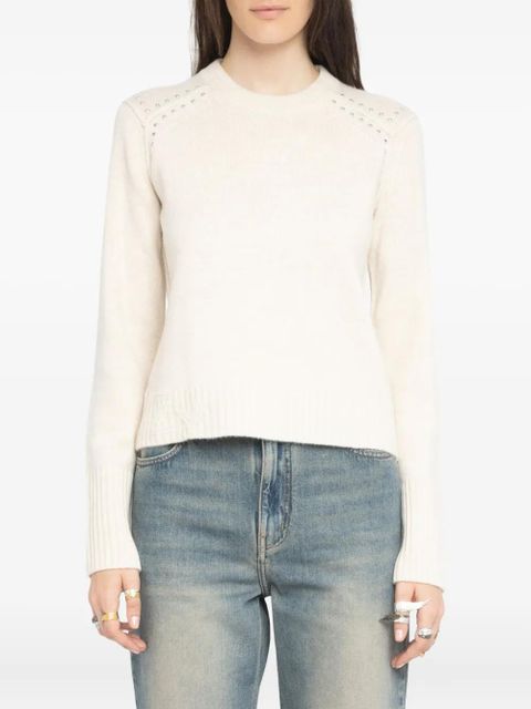 Zadig&Voltaire embellished crew-neck sweater - White