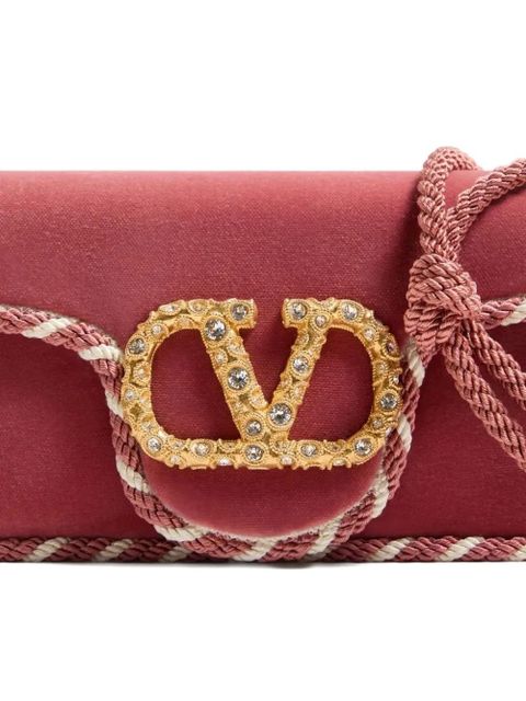Valentino Garavani Locò jewel-embellished VLogo clutch - Pink