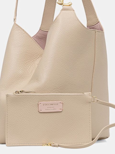 Coccinelle torebka skórzana kolor beżowy E1 SHA 11 01 01 - zdjęcie produktu nr 2