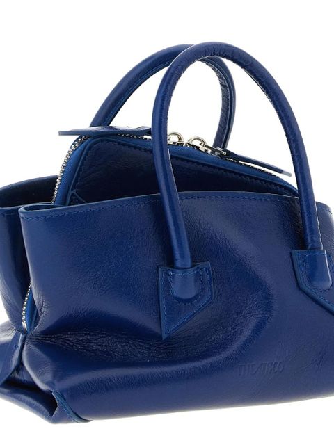 The Attico mini La Passeggiata embossed-logo tote bag - Blue
