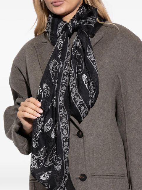 Alexander McQueen skull-print scarf - Black