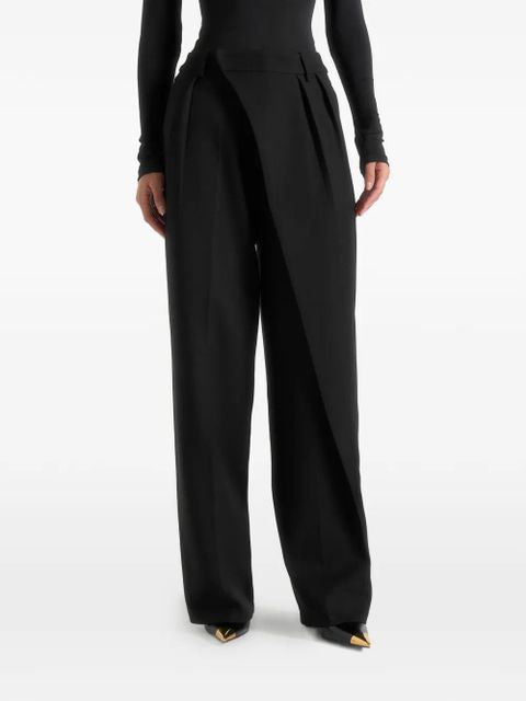 Manière De Voir Colette wrap-front pleated tailored trousers - Black