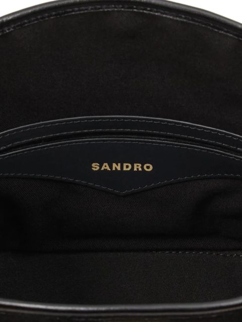 SANDRO suede leather bucket bag - Black