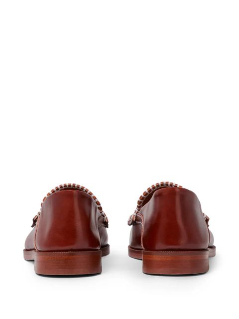 Claudie Pierlot stitch-detail leather loafers - Brown