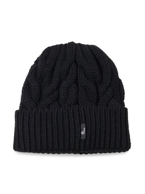 Moncler Grenoble logo patch wool beanie - Black - zdjęcie produktu nr 2