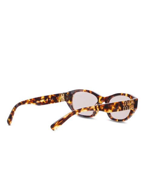 Miu Miu logo-plaque sunglasses - Brown