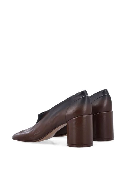 MM6 Maison Margiela 70mm Anatomic leather block-heel pumps - Brown
