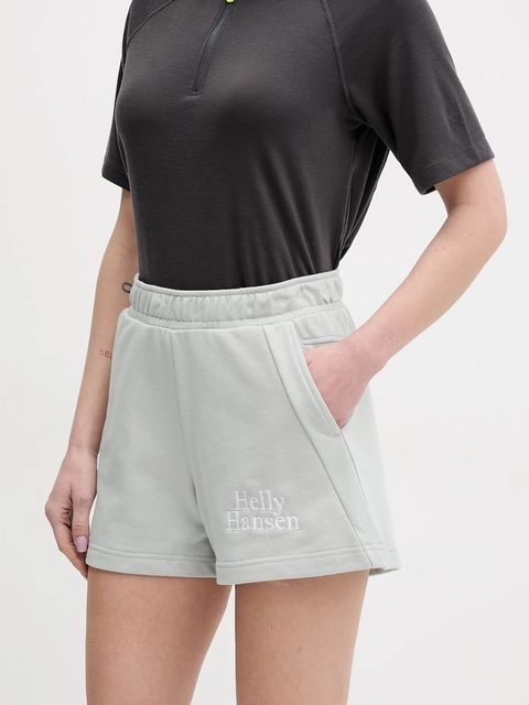 Helly Hansen szorty damskie kolor zielony z nadrukiem high waist 54081 - zdjęcie produktu nr 1