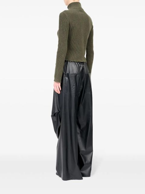 MM6 Maison Margiela wide-leg crinkled trousers - Black