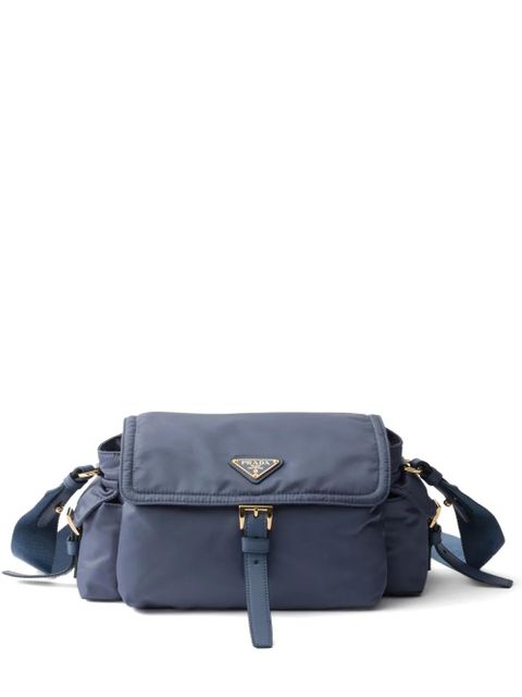 Prada Explore medium Re-Nylon shoulder bag with flap - Blue - zdjęcie produktu nr 1