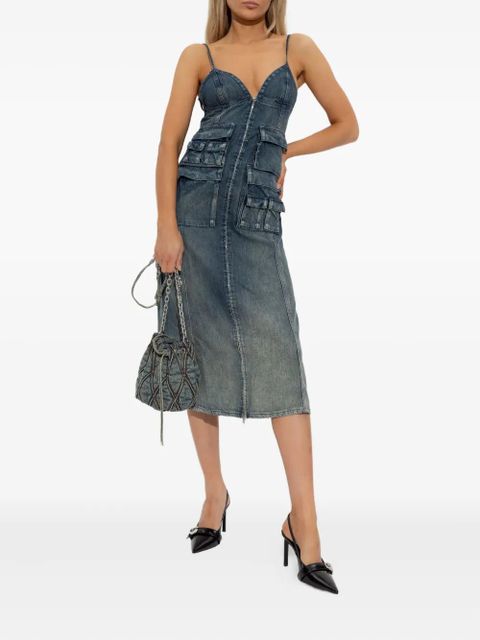 Diesel zip-up denim midi dress - Blue
