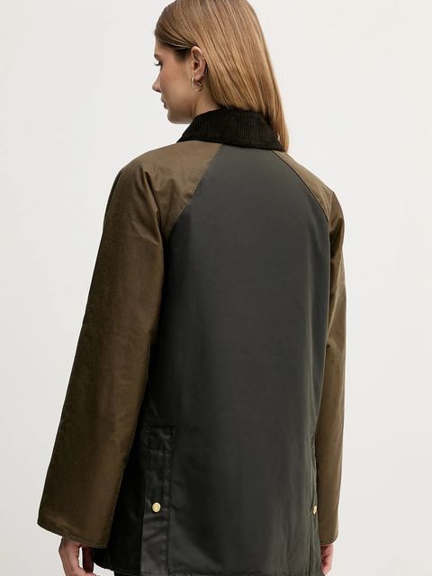 Barbour kurtka woskowana Kettlewell kolor zielony przejściowa oversize LWX1519 - zdjęcie produktu nr 2