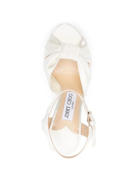 Jimmy Choo Heloise knot platform sandals - White