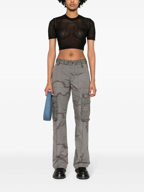 Marine Serre Regenerated wide-leg cargo trousers - Grey - zdjęcie produktu nr 2