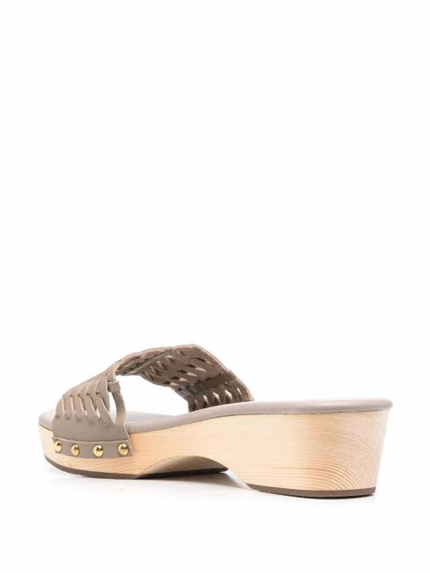 Ancient Greek Sandals interwoven-detail leather clogs - Grey - zdjęcie produktu nr 2