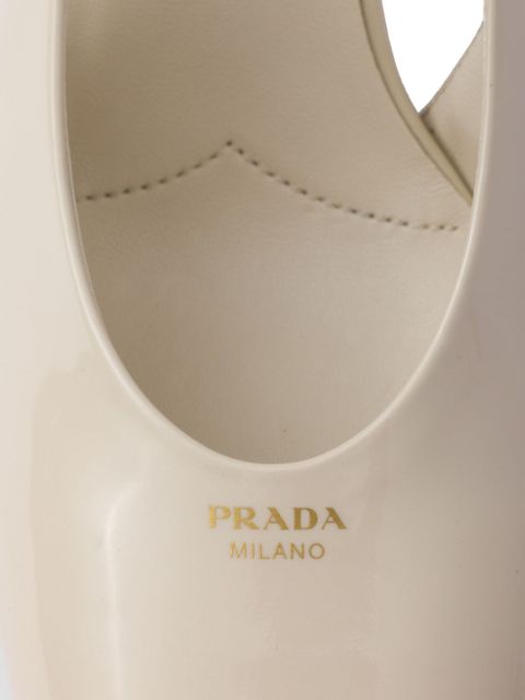 Prada 85mm leather slingback pumps - Neutrals