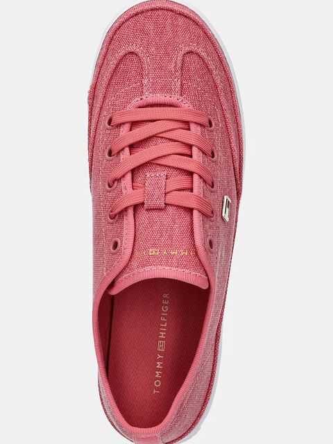 Tommy Hilfiger tenisówki WASHED CANVAS VULC SNEAKER kolor różowy FW0FW08894