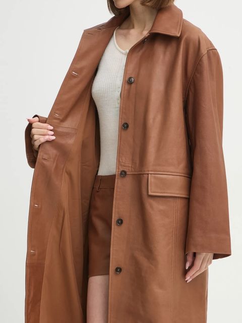 Herskind płaszcz skórzany Halston