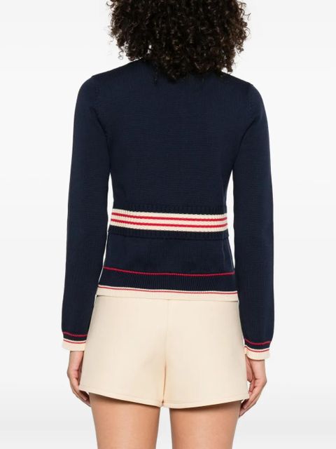 Valentino Garavani cherry-embellished crew-neck sweater - Blue