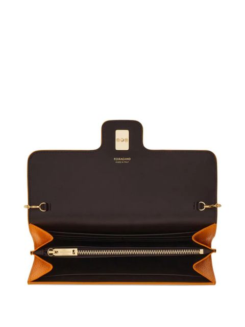 Ferragamo Gancini chain-strap clutch bag - Orange