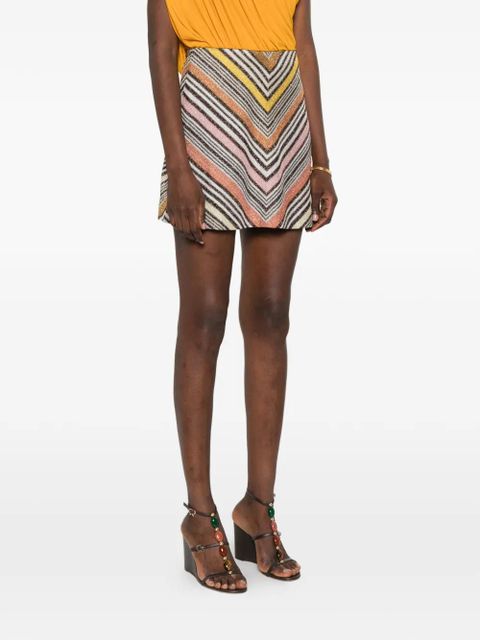 Missoni zide-zip mini skirt - Brown