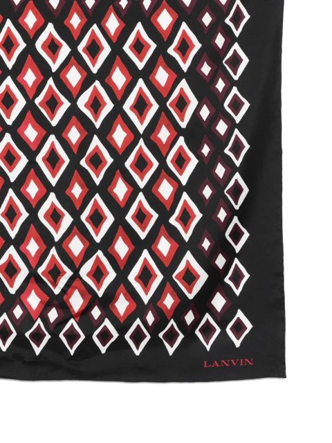 Lanvin diamond-pattern silk scarf - Black