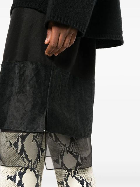 KHAITE layered semi-sheer silk skirt - Black