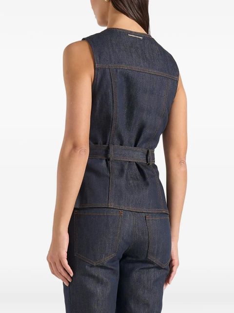 Manière De Voir Darcy button denim waistcoat - Blue