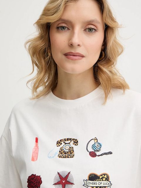 Never Fully Dressed t-shirt bawełniany Icons damski kolor biały NFDTO2075