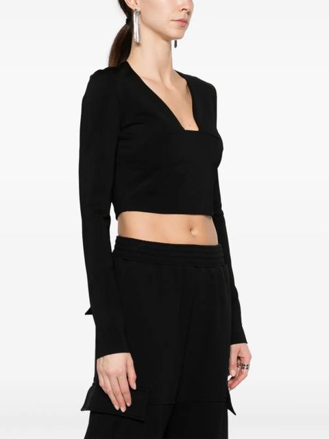Givenchy square-neck cropped top - Black