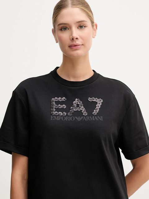 EA7 Emporio Armani t-shirt bawełniany damski kolor czarny AF12957.7W000540