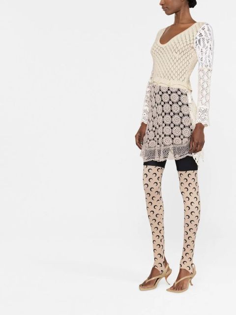 Marine Serre crochet mini dress - Neutrals - zdjęcie produktu nr 2