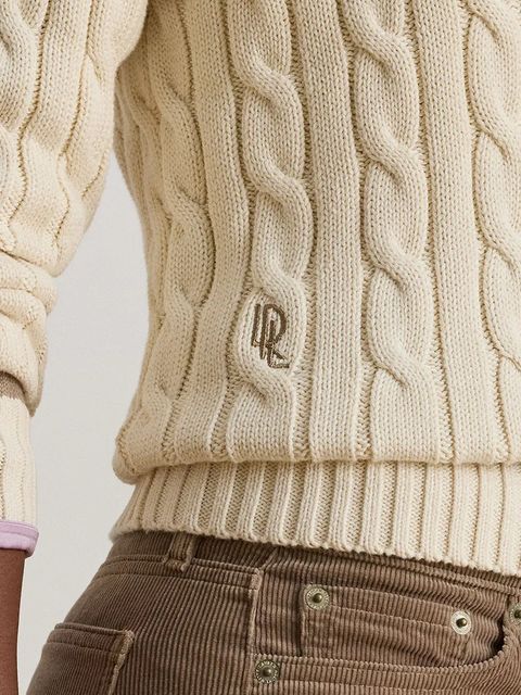 Lauren Ralph Lauren sweter bawełniany damski kolor beżowy 200979662 - zdjęcie produktu nr 2