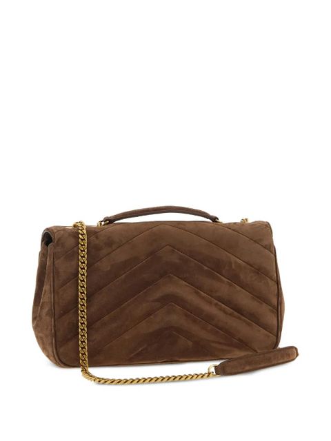 Saint Laurent medium Lou Lou quilted-matelassé shoulder bag - Brown
