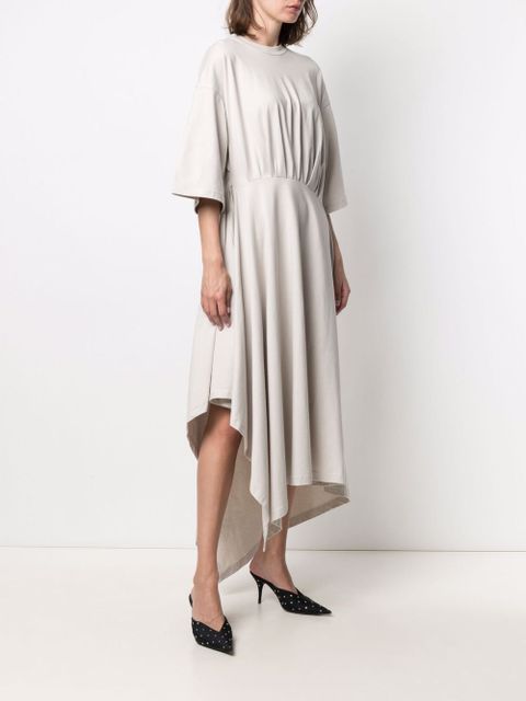 Balenciaga asymmetric-hem T-shirt dress - Neutrals